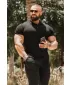Férfi pólók NEBBIA MIKE MUSCLE FIT POLO 157 FEKETE