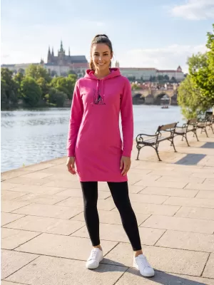 Hosszabbított női pulóver ALTISPORT ALW091419 BÍBORVÖRÖS