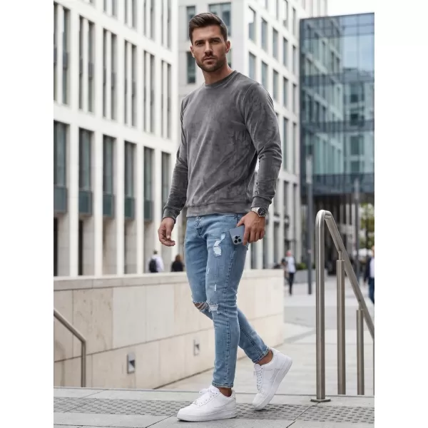  Férfi pulóver DSTREET BX5533 SÖTÉTSZÜRKE 