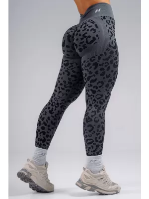 Kompressziós push-up leggings leopárdmintával NEBBIA PRIMAL 849 FEKETE LEOPÁRD