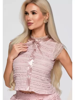 Női blúz OMBRE OW-TS-E0066 RÓZSASZÍN