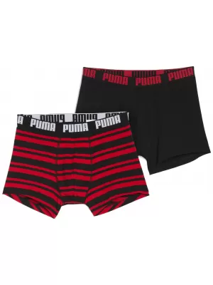 Férfi boxerek PUMA MEN EVERYDAY HERITAGE STRIPE BOXER 93832605 PIROS/FEKETE