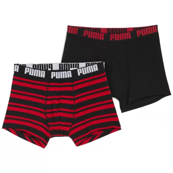 Férfi boxerek PUMA MEN EVERYDAY HERITAGE STRIPE BOXER 93832605 PIROS/FEKETE 