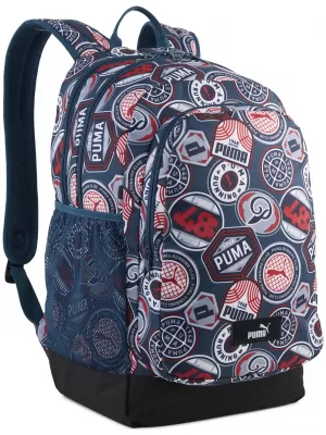 Hátizsák PUMA ACADEMY AOP BACKPACK 09115027 ÉJFÉLI BENZIN/MINDIG PIROS/FUTÓJELVÉNYEK AOP