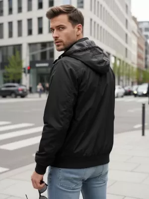 Férfi dzseki DSTREET TX5135 FEKETE