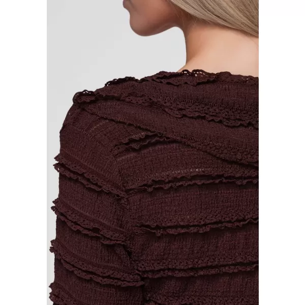  Női blúz OMBRE OW-TS-E0067 SÖTÉTBARNA 