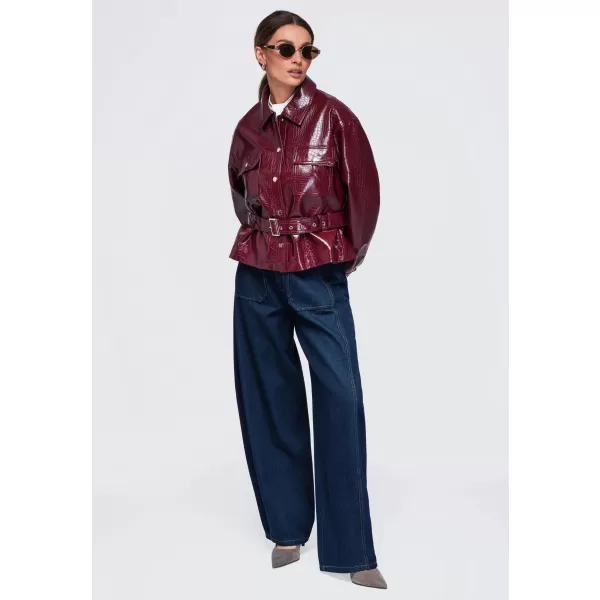  Női kabát OMBRE OW-JAFL-0141 BURGUNDIA 