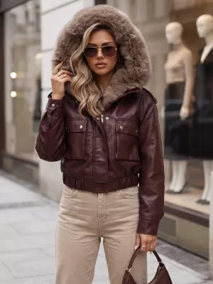Női kabát DSTREET TY5977 BURGUNDIA