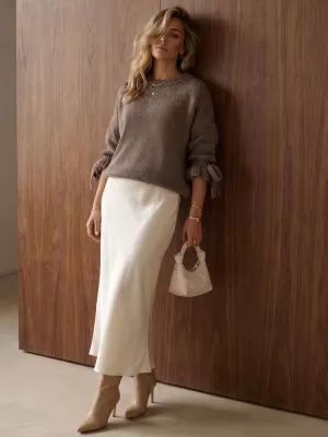 Női pulóver DSTREET MY2571 BÉZS