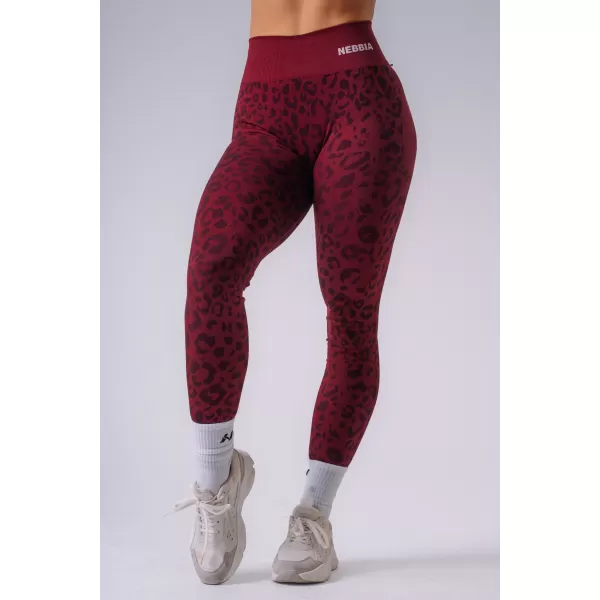  Női leggings NEBBIA PRIMAL 849 BORDÓ LEOPÁRD 