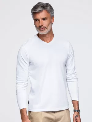 Férfi póló OMBRE OM-LSBL-0143 FEHÉR