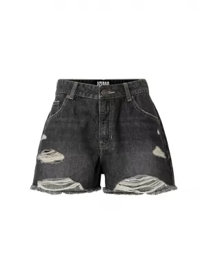 Női rövidnadrág URBAN CLASSICS TB8193 FEKETÉRE MOSVA