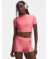 Női póló UNDER ARMOUR HEATGEAR CROP MOCK SS 6010006-600 RÓZSASZÍN