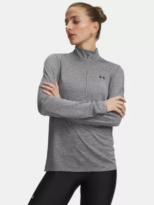 Női póló UNDER ARMOUR TECH 1/2 ZIP- TWIST 1384225-709 ZÖLD