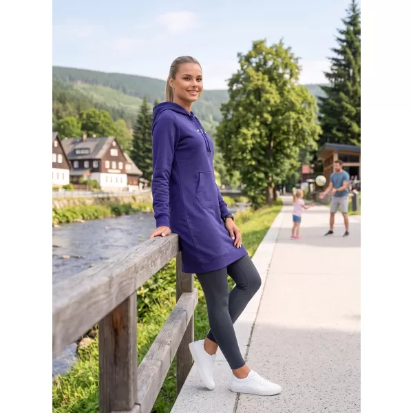  Hosszabbított női pulóver ALTISPORT ALW001419 ÉJFÉLKÉK 