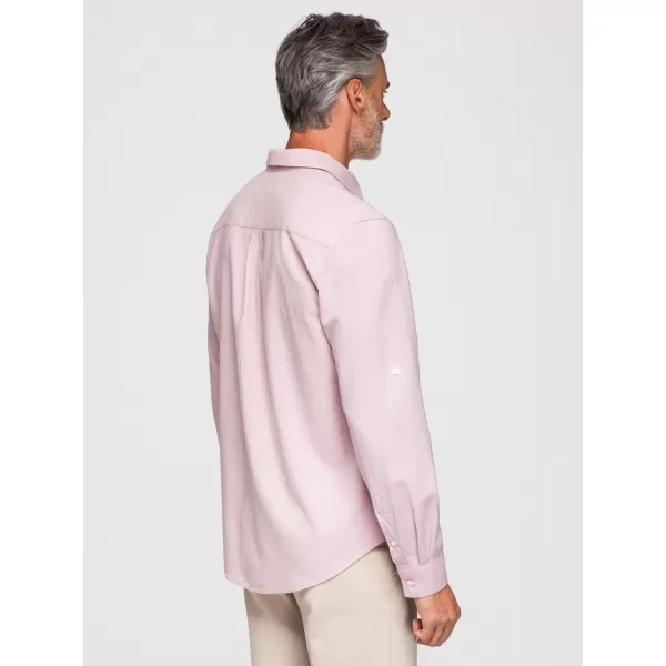  Férfi ing OMBRE OM-SHCS-0190 PASZTELL RÓZSASZÍN 