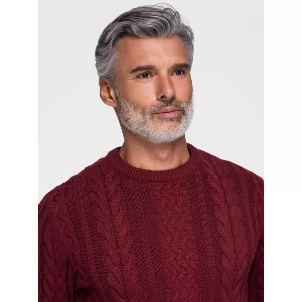  Férfi pulóver OMBRE OM-SWSW-0191 BURGUNDIA 