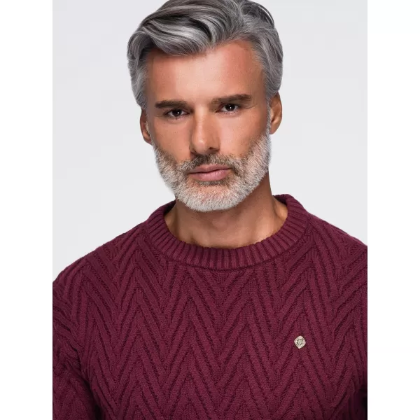  Férfi pulóver OMBRE OM-SWSW-0190 BURGUNDIA 
