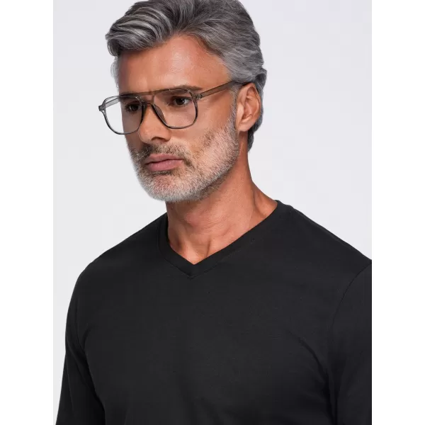  Férfi póló OMBRE OM-LSBL-0143 FEKETE 