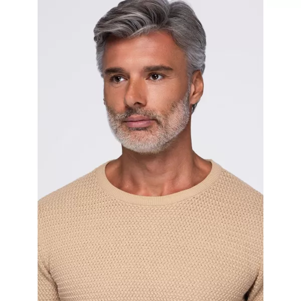  Férfi pulóver OMBRE OM-SWSW-0119 HOMOK 