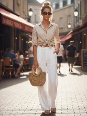Női nadrág DSTREET UY3078 FEHÉR