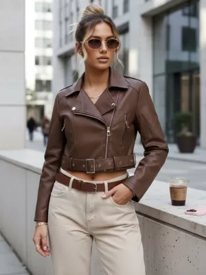 Női kabát DSTREET TY5672 BARNA
