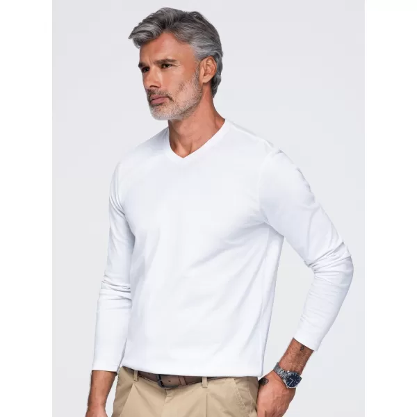  Férfi póló OMBRE OM-LSBL-0143 FEHÉR 