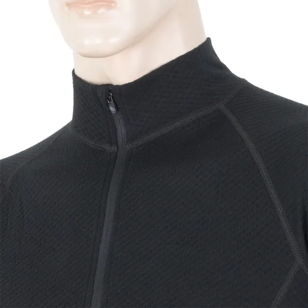  Férfi aláöltözet SENSOR Double Face Merino Wool rolák zip FEKETE 