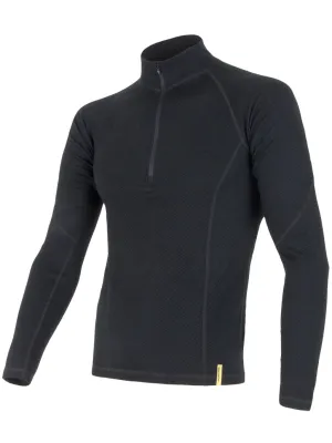Férfi aláöltözet SENSOR Double Face Merino Wool rolák zip FEKETE