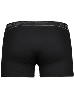Férfi boxeralsó SENSOR Double Face Merino Wool FEKETE