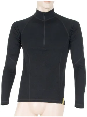 Férfi aláöltözet SENSOR Double Face Merino Wool rolák zip FEKETE