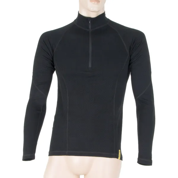  Férfi aláöltözet SENSOR Double Face Merino Wool rolák zip FEKETE 