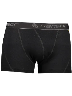 Férfi boxeralsó SENSOR Double Face Merino Wool FEKETE