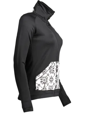 Női pulóver SENSOR TECNOSTRETCH PATTERN celozip 17200076 FEKETE