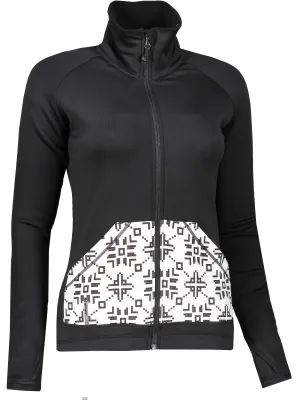 Női pulóver SENSOR TECNOSTRETCH PATTERN celozip 17200076 FEKETE