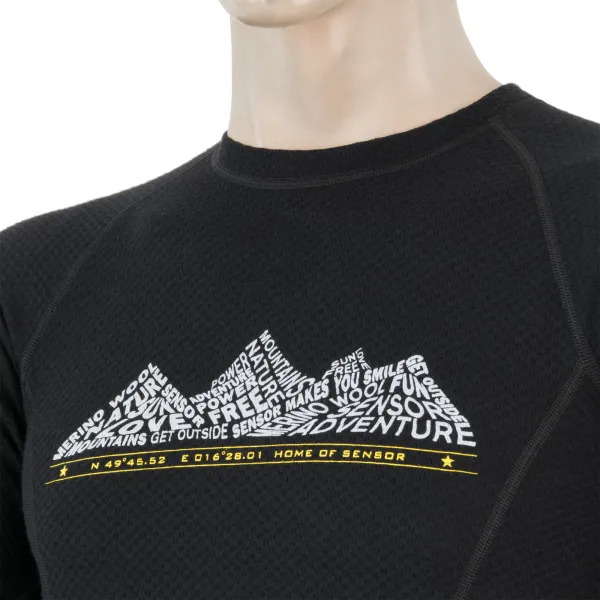  Férfi termikus póló hosszú ujjal SENSOR MERINO DF ADVENTURE 17200032 FEKETE 