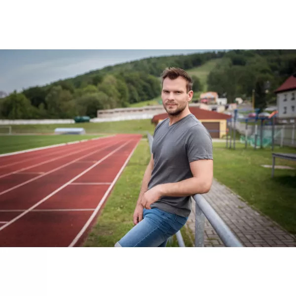  Rövid ujjú férfi póló ALTISPORT ZORK MTSN423 SÖTÉTSZÜRKE 