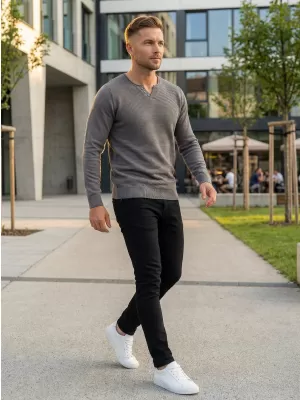 Férfi pulóver ALTISPORT JOANES MPLP075 VILÁGOS SZÜRKE