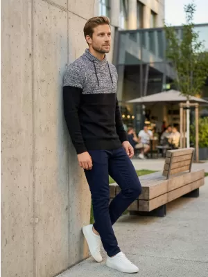 Férfi pulóver ALTISPORT HIEUX MPLP076 FEKETE