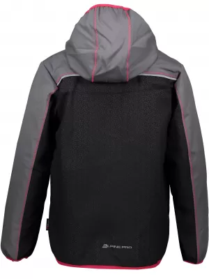 Baby Softshell kabát ALPINE PRO STORMO 2 KJCP146 SZÜRKE/RÓZSASZÍN