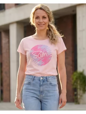 Női T -póló rövid ujjú SAM 73 LTSP541 VILÁGOS RÓZSASZÍN