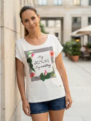 Rövid ujjú női póló KIXMI JENNY FEHÉR