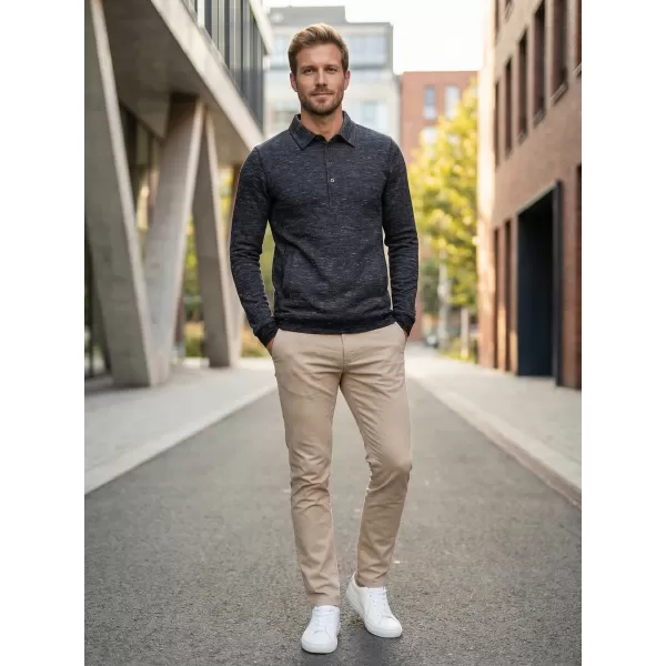  Férfi pulóver KIXMI JASPER FEKETE KIEMELÉS 