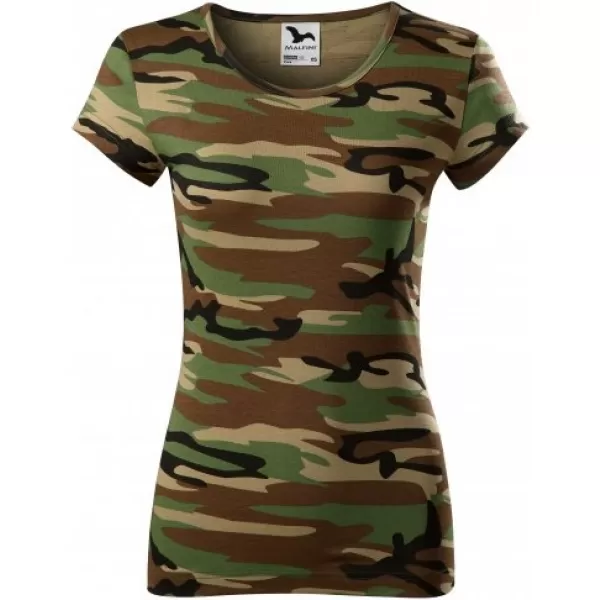  Női póló MALFINI CAMO PURE 122 TEREPSZÍNŰ BARNA 