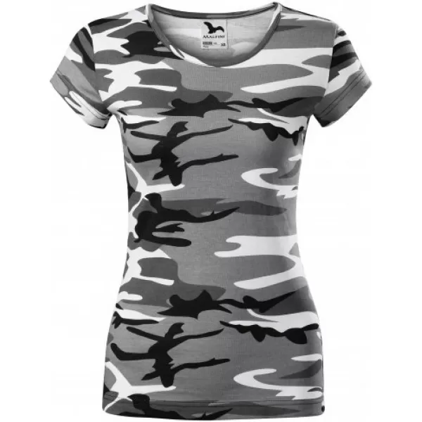  Női póló MALFINI CAMO PURE 122 TEREPSZÍNŰ SZÜRKE 