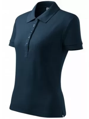 Női póló gallérral MALFINI COTTON 213 SÖTÉTKÉK