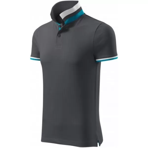  Férfi póló gallérral MALFINI PREMIUM COLLAR UP 256 VILÁGOS ANTRACIT 