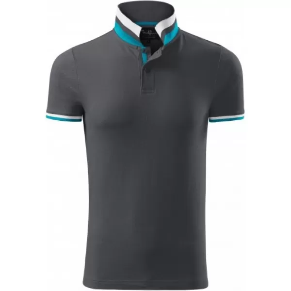  Férfi póló gallérral MALFINI PREMIUM COLLAR UP 256 VILÁGOS ANTRACIT 