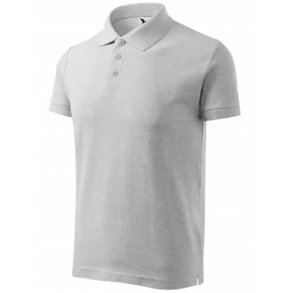  Férfi póló gallérral MALFINI COTTON 212 VILÁGOSSZÜRKE KIEMELÉSEK 