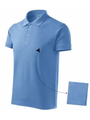 Férfi póló gallérral MALFINI COTTON 212 ÉG KÉK